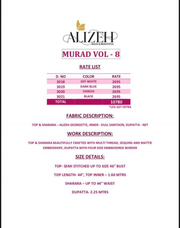 Alizeh Murad 8 Festive Wear Georgette Designer Salwar Kameez